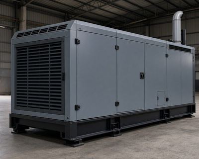 دیزل ژنراتور صنعتی متوسط در محوطه کارخانه